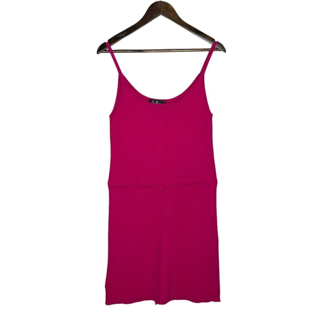 Lulu's Women's Thula Magenta Cotton Knit Sleeveless Mini Dress Size Small